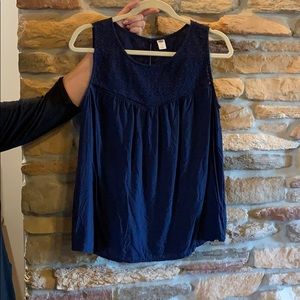 Navy sleeveless blouse